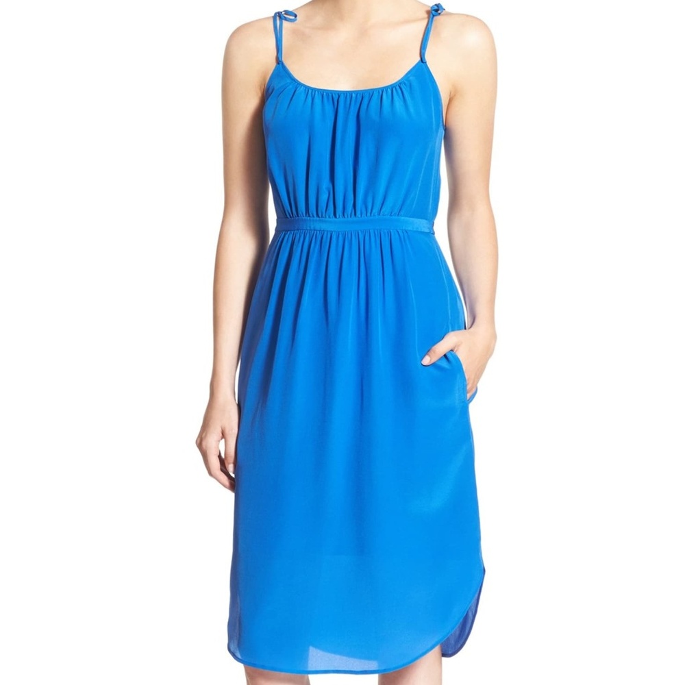 Madewell Tie Strap Silk Midi Dress
